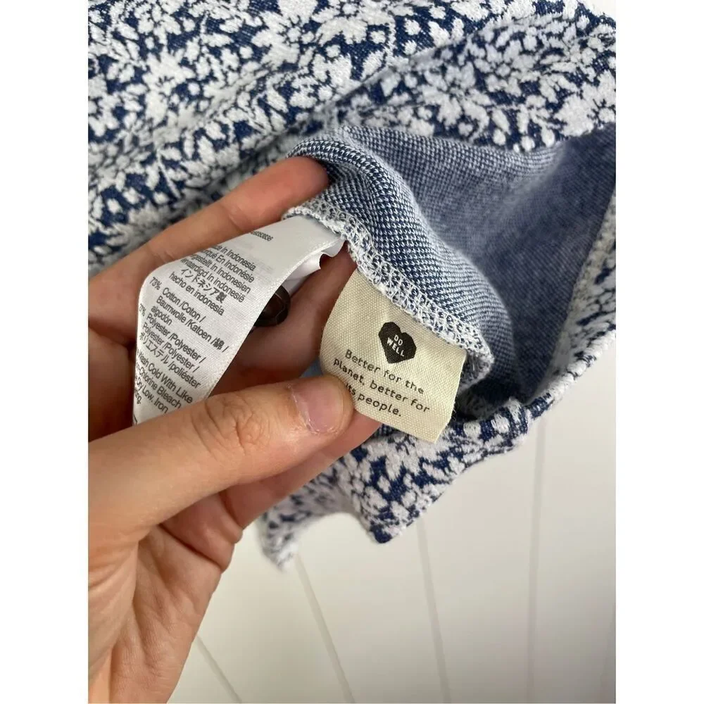 Madewell‎ Floral Jacquard Button-Back Cottage Core Top Size XXS